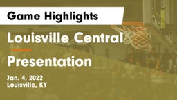 Louisville Central  vs Presentation Game Highlights - Jan. 4, 2022