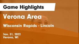 Verona Area  vs Wisconsin Rapids - Lincoln  Game Highlights - Jan. 31, 2022