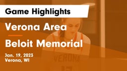 Verona Area  vs Beloit Memorial  Game Highlights - Jan. 19, 2023