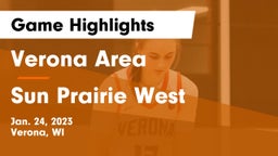 Verona Area  vs Sun Prairie West  Game Highlights - Jan. 24, 2023