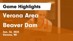 Verona Area  vs Beaver Dam  Game Highlights - Jan. 26, 2023