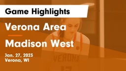 Verona Area  vs Madison West  Game Highlights - Jan. 27, 2023
