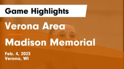 Verona Area  vs Madison Memorial  Game Highlights - Feb. 4, 2023