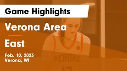 Verona Area  vs East  Game Highlights - Feb. 10, 2023
