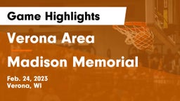 Verona Area  vs Madison Memorial  Game Highlights - Feb. 24, 2023