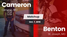 Matchup: Cameron  vs. Benton  2016
