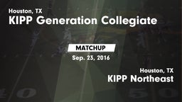 Matchup: KIPP Generation vs. KIPP Northeast  2016