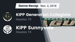 Recap: KIPP Generation Collegiate vs. KIPP Sunnyside  2018