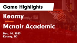 Kearny  vs Mcnair Academic Game Highlights - Dec. 14, 2023