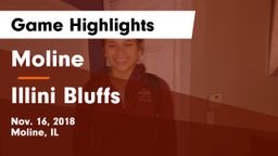 Moline  vs Illini Bluffs Game Highlights - Nov. 16, 2018