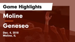 Moline  vs Geneseo Game Highlights - Dec. 4, 2018