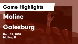 Moline  vs Galesburg  Game Highlights - Dec. 13, 2018
