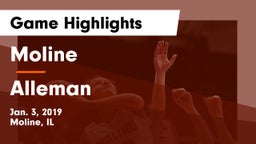 Moline  vs Alleman  Game Highlights - Jan. 3, 2019