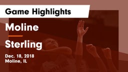 Moline  vs Sterling  Game Highlights - Dec. 18, 2018
