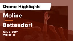 Moline  vs Bettendorf Game Highlights - Jan. 5, 2019