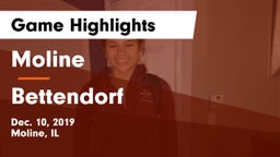 Moline  vs Bettendorf Game Highlights - Dec. 10, 2019