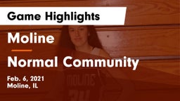 Moline  vs Normal Community  Game Highlights - Feb. 6, 2021