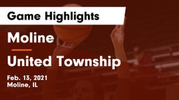Moline  vs United Township Game Highlights - Feb. 13, 2021