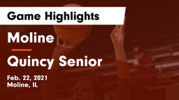 Moline  vs Quincy Senior  Game Highlights - Feb. 22, 2021