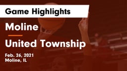 Moline  vs United Township Game Highlights - Feb. 26, 2021