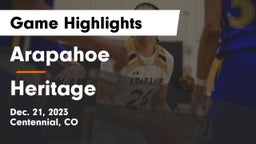 Arapahoe  vs Heritage  Game Highlights - Dec. 21, 2023