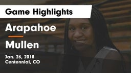 Arapahoe  vs Mullen  Game Highlights - Jan. 26, 2018