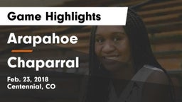 Arapahoe  vs Chaparral  Game Highlights - Feb. 23, 2018