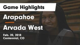Arapahoe  vs Arvada West  Game Highlights - Feb. 20, 2018