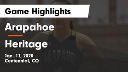 Arapahoe  vs Heritage  Game Highlights - Jan. 11, 2020