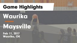 Waurika  vs Maysville  Game Highlights - Feb 11, 2017