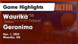 Waurika  vs Geronimo   Game Highlights - Dec. 1, 2023