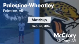 Matchup: Palestine-Wheatley vs. McCrory  2016