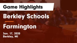 Berkley Schools vs Farmington  Game Highlights - Jan. 17, 2020