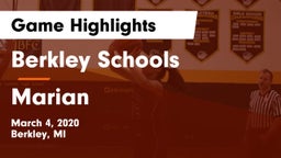 Berkley Schools vs Marian Game Highlights - March 4, 2020