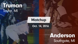 Matchup: Truman  vs. Anderson  2016