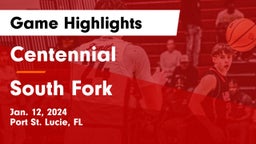 Centennial  vs South Fork  Game Highlights - Jan. 12, 2024
