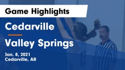 Cedarville  vs Valley Springs  Game Highlights - Jan. 8, 2021