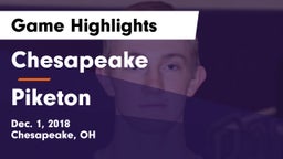 Chesapeake  vs Piketon  Game Highlights - Dec. 1, 2018