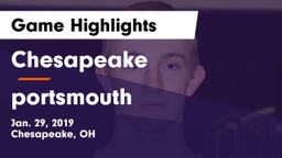 Chesapeake  vs portsmouth Game Highlights - Jan. 29, 2019