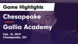 Chesapeake  vs Gallia Academy Game Highlights - Feb. 15, 2019