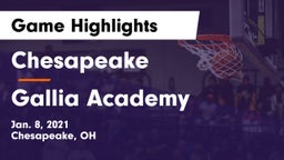 Chesapeake  vs Gallia Academy Game Highlights - Jan. 8, 2021