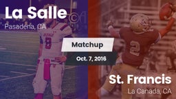 Matchup: La Salle  vs. St. Francis  2016