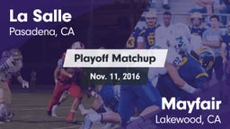 Matchup: La Salle  vs. Mayfair  2016