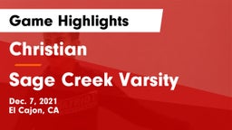 Christian  vs Sage Creek Varsity Game Highlights - Dec. 7, 2021