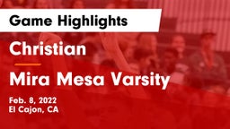 Christian  vs Mira Mesa Varsity Game Highlights - Feb. 8, 2022
