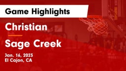 Christian  vs Sage Creek Game Highlights - Jan. 16, 2023