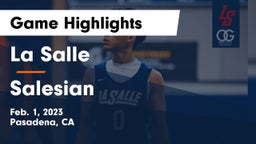 La Salle  vs Salesian  Game Highlights - Feb. 1, 2023