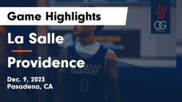 La Salle  vs Providence  Game Highlights - Dec. 9, 2023