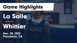 La Salle  vs Whittier  Game Highlights - Dec. 28, 2023