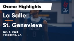 La Salle  vs St. Genevieve  Game Highlights - Jan. 5, 2024